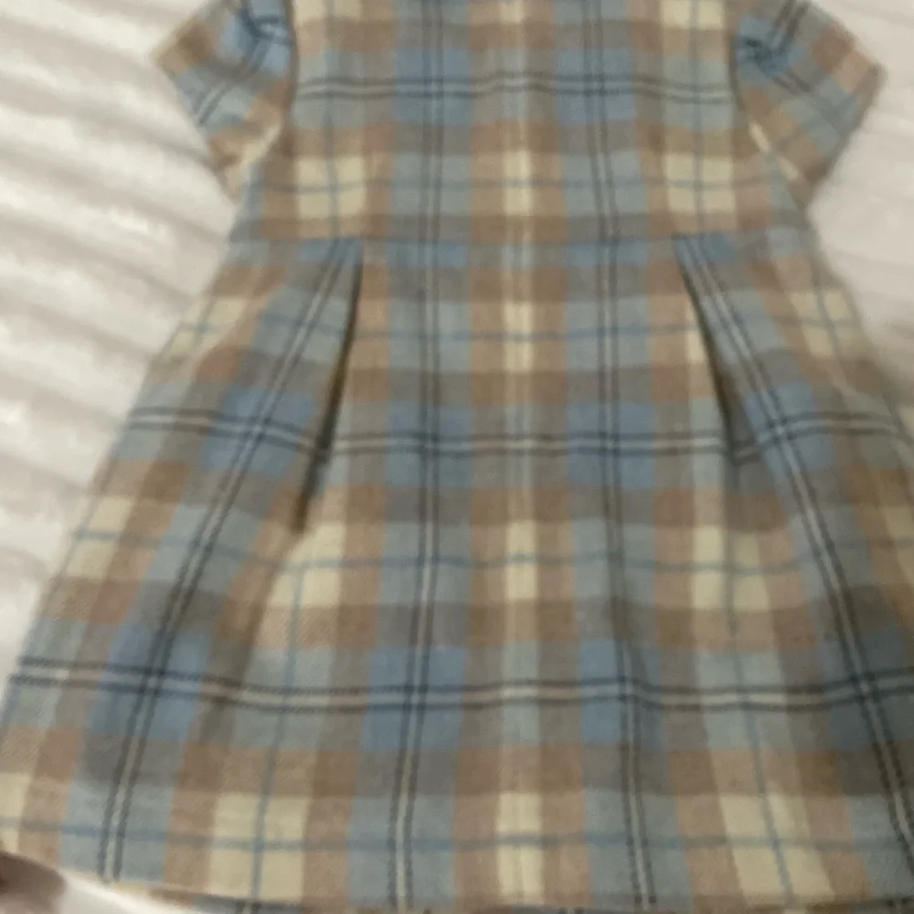 chickeeduck Plaid Blue and Cream Kids Dress